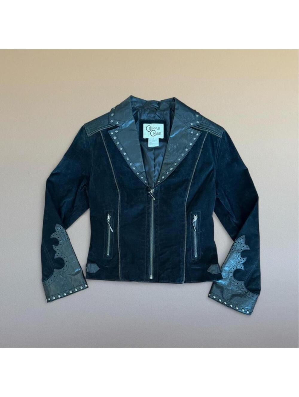 SOLD Cripple Creek genuine suede jacket with western details Sz. S